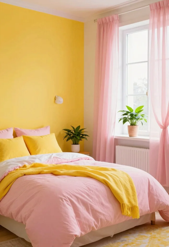25+ Pink Bedroom Ideas That Are Chic and Playful 72 25 Pink Bedroom Ideas That Are Chic and Playful 22. Pink and Yellow Cheer 0