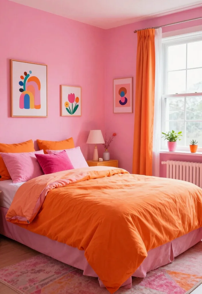 25+ Pink Bedroom Ideas That Are Chic and Playful 74 25 Pink Bedroom Ideas That Are Chic and Playful 24. Pink and Orange Playfulness 0