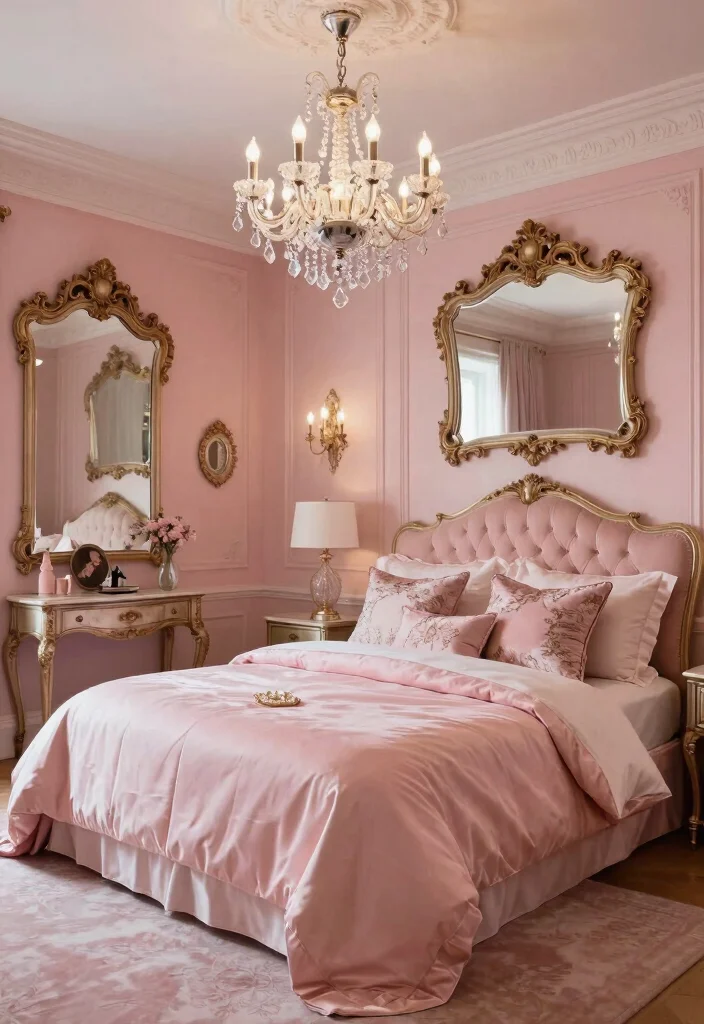 25+ Pink Bedroom Ideas That Are Chic and Playful 75 25 Pink Bedroom Ideas That Are Chic and Playful 25. Pink Vintage Glam 0