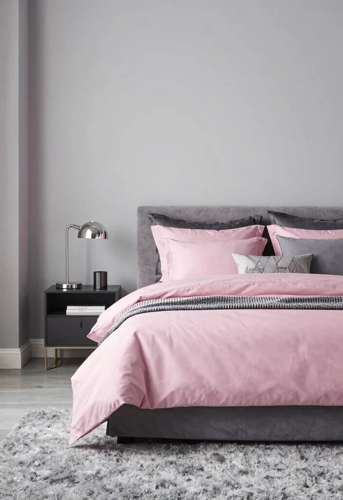 25+ Pink Bedroom Ideas That Are Chic and Playful 24 25 Pink Bedroom Ideas That Are Chic and Playful 4. Pink and Gray Chic 0