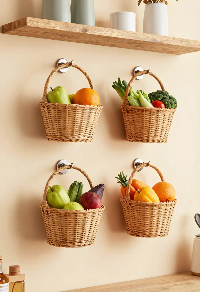 25 Small Galley Kitchen Ideas That Maximize Function 14. Floating Baskets for Storage 0