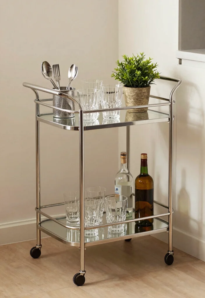 25+ Small Kitchen Ideas to Maximize Space and Style 47 25 Small Kitchen Ideas to Maximize Space and Style 17. Stylish Bar Carts 0