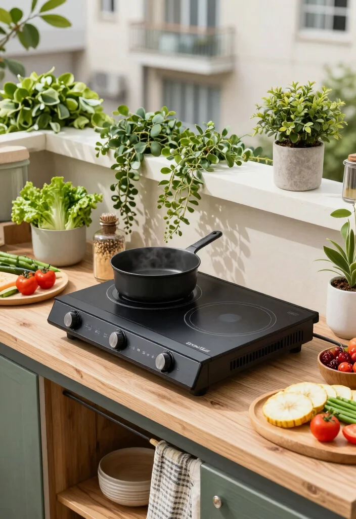 25 Small Outdoor Kitchen Ideas for Compact Spaces 11. Portable Induction Cooktops 0