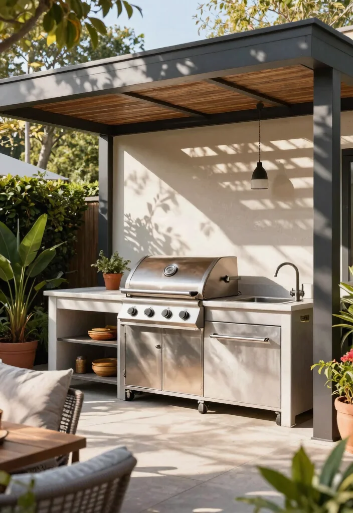 25 Small Outdoor Kitchen Ideas for Compact Spaces 13. Shade Structures 0