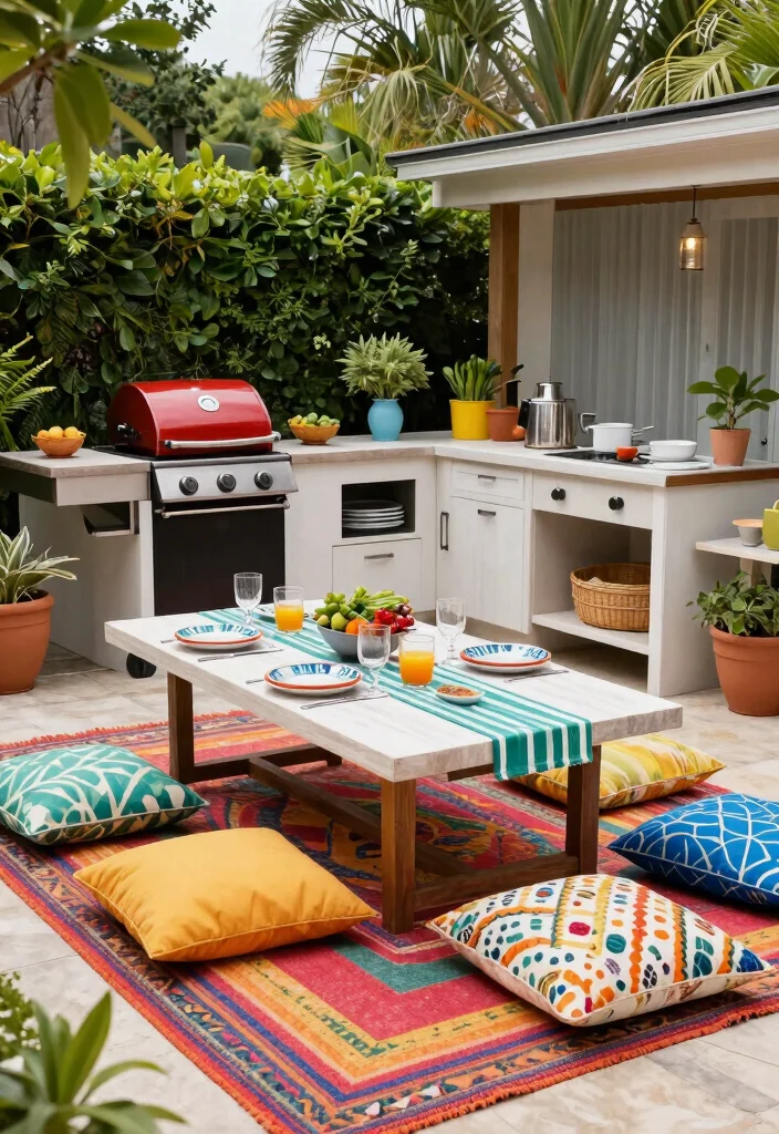 25 Small Outdoor Kitchen Ideas for Compact Spaces 15. Colorful Accents 0