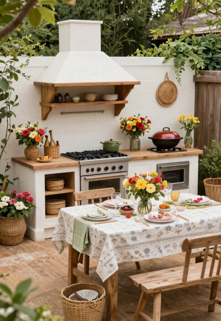 25 Small Outdoor Kitchen Ideas for Compact Spaces 24. Seasonal Decor 0