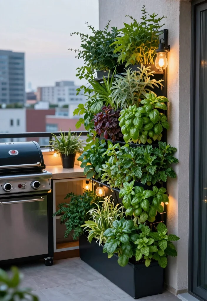 25 Small Outdoor Kitchen Ideas for Compact Spaces 3. Vertical Gardens 0