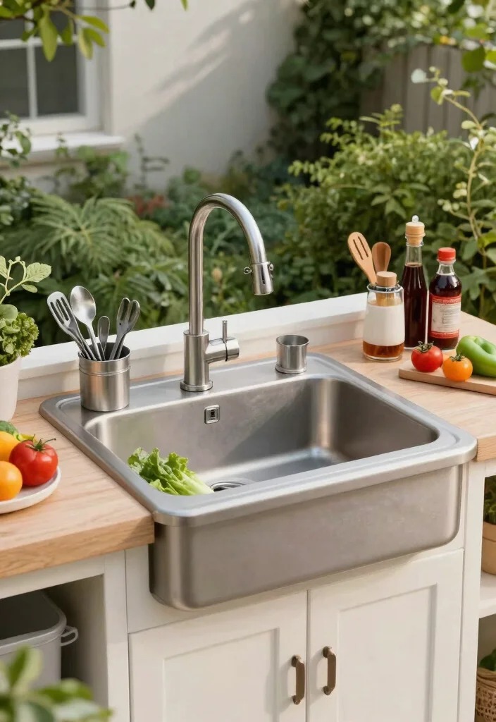 25 Small Outdoor Kitchen Ideas for Compact Spaces 6. Outdoor Sinks 0