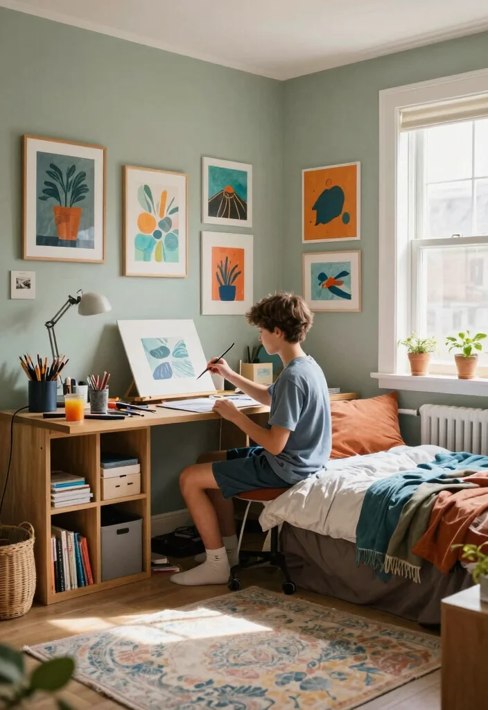 25 Teenage Boys Bedroom Ideas That Are Modern and Cool 10. Artistic Expression 0