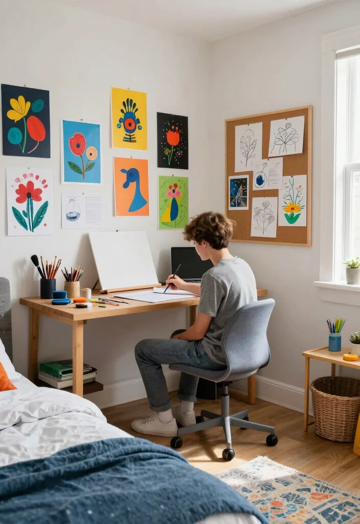 25 Teenage Boys Bedroom Ideas That Are Modern and Cool 17. Artistic Studio 0