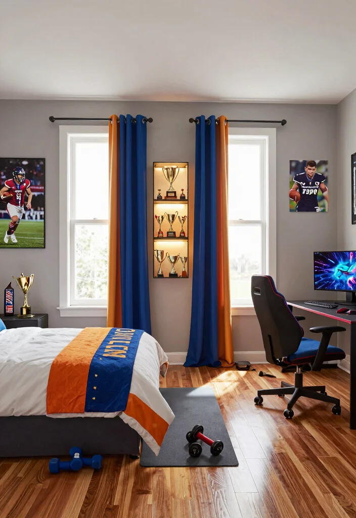 25 Teenage Boys Bedroom Ideas That Are Modern and Cool 2. Sports Haven 0
