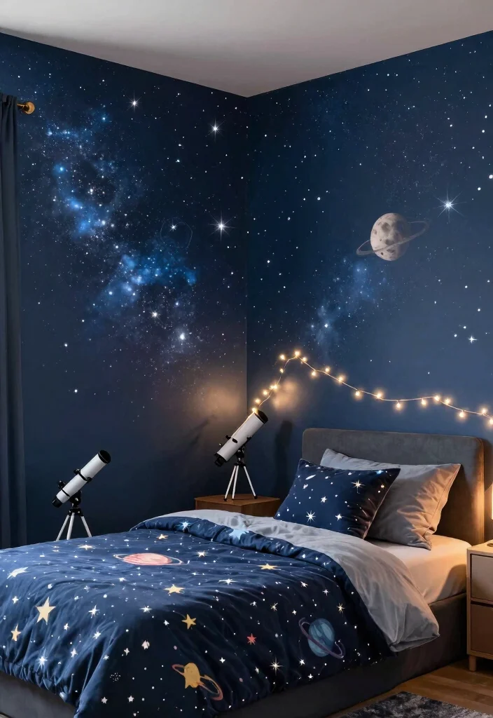 25 Teenage Boys Bedroom Ideas That Are Modern and Cool 22. Space Inspired Bedroom 0