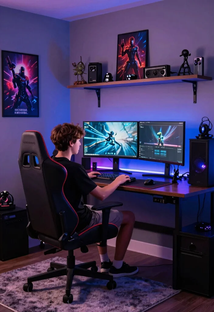 25 Teenage Boys Bedroom Ideas That Are Modern and Cool 9. Gaming Zone 0
