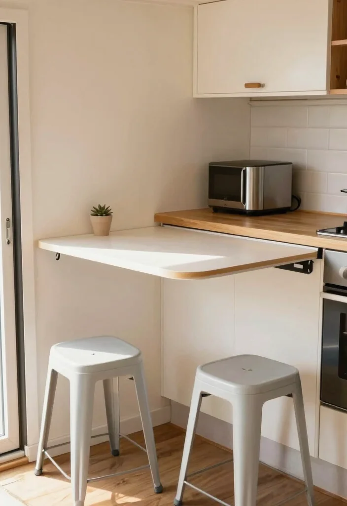 25+ Tiny House Kitchen Ideas That Maximize Every Corner 44 25 Tiny House Kitchen Ideas That Maximize Every Corner 14. Wall Mounted Foldable Tables 0