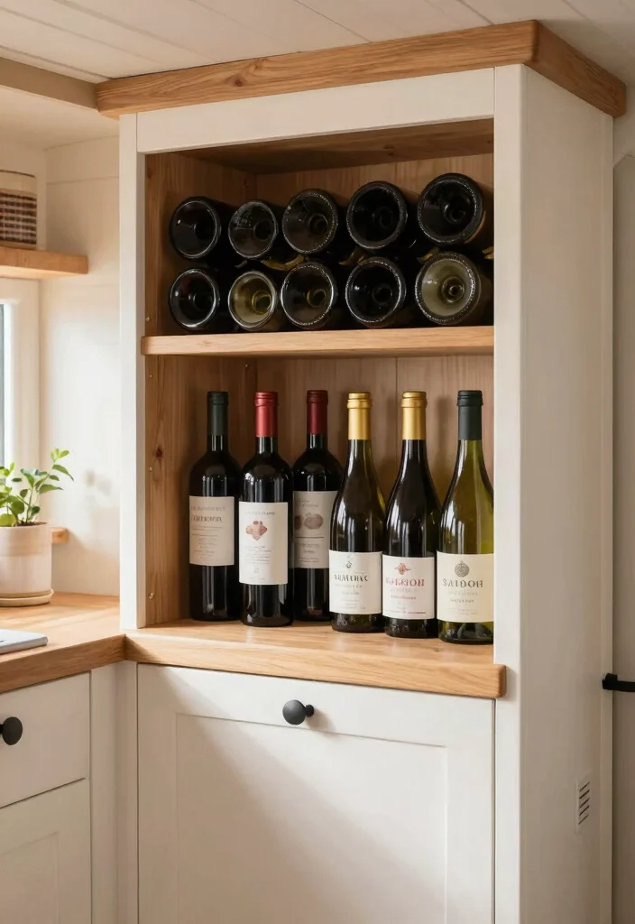 25+ Tiny House Kitchen Ideas That Maximize Every Corner 62 25 Tiny House Kitchen Ideas That Maximize Every Corner 22. Niche Storage for Wine Bottles 0
