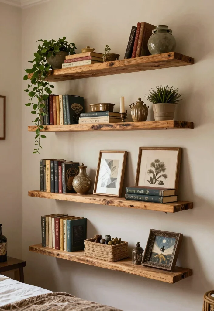 25+ Vintage Bedroom Ideas That Bring Retro Charm 59 25 Vintage Bedroom Ideas That Bring Retro Charm 19. Wall mounted Shelves 0