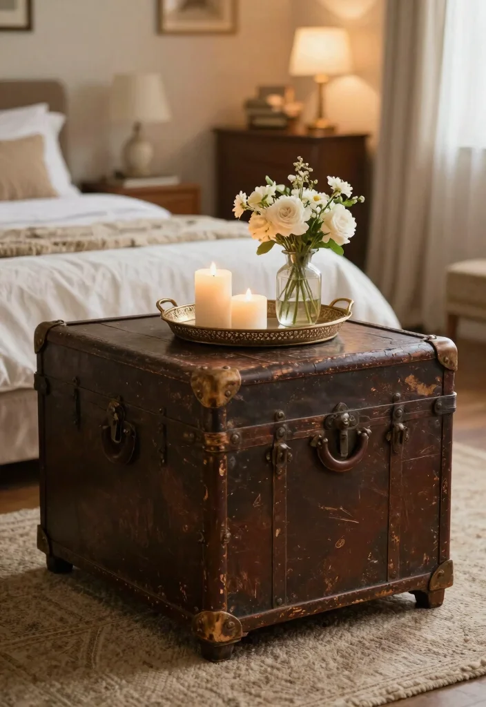 25+ Vintage Bedroom Ideas That Bring Retro Charm 62 25 Vintage Bedroom Ideas That Bring Retro Charm 22. Vintage Trunks as Coffee Tables 0