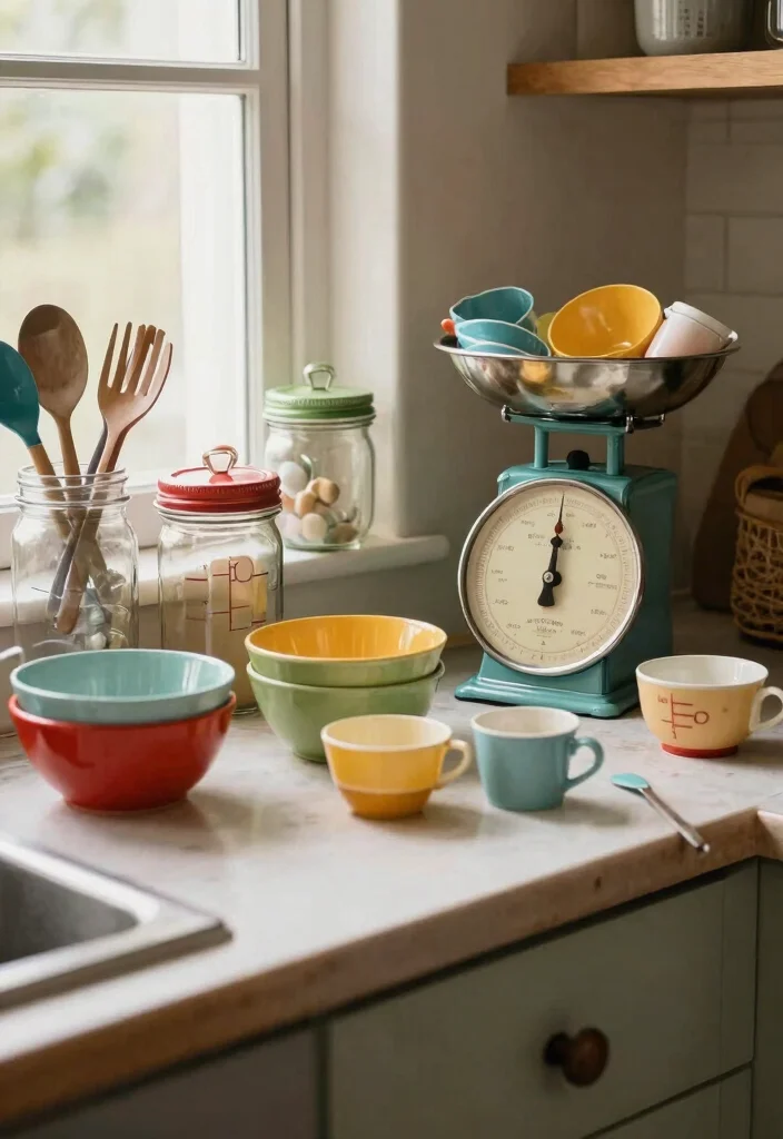 25 Vintage Kitchen Ideas That Bring Back Retro Charm 12. Retro Utensils and Gadgets 0