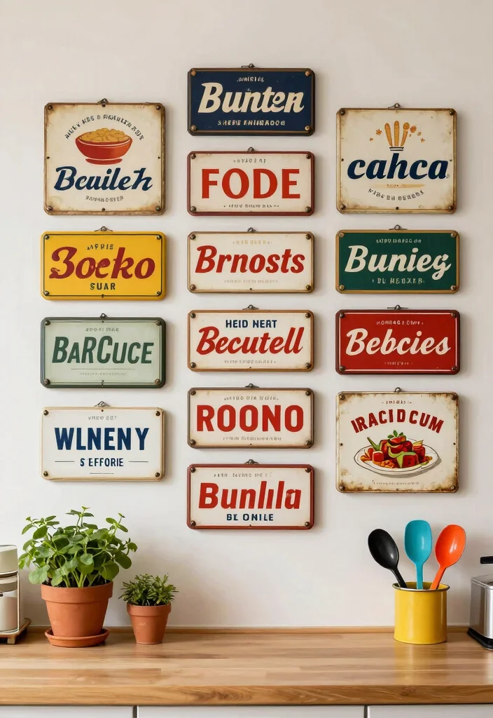 25 Vintage Kitchen Ideas That Bring Back Retro Charm 14. Vintage Signs 0