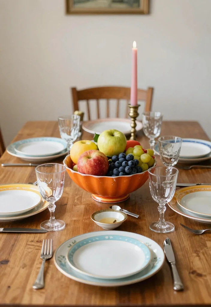 25 Vintage Kitchen Ideas That Bring Back Retro Charm 19. Nostalgic Table Settings 0