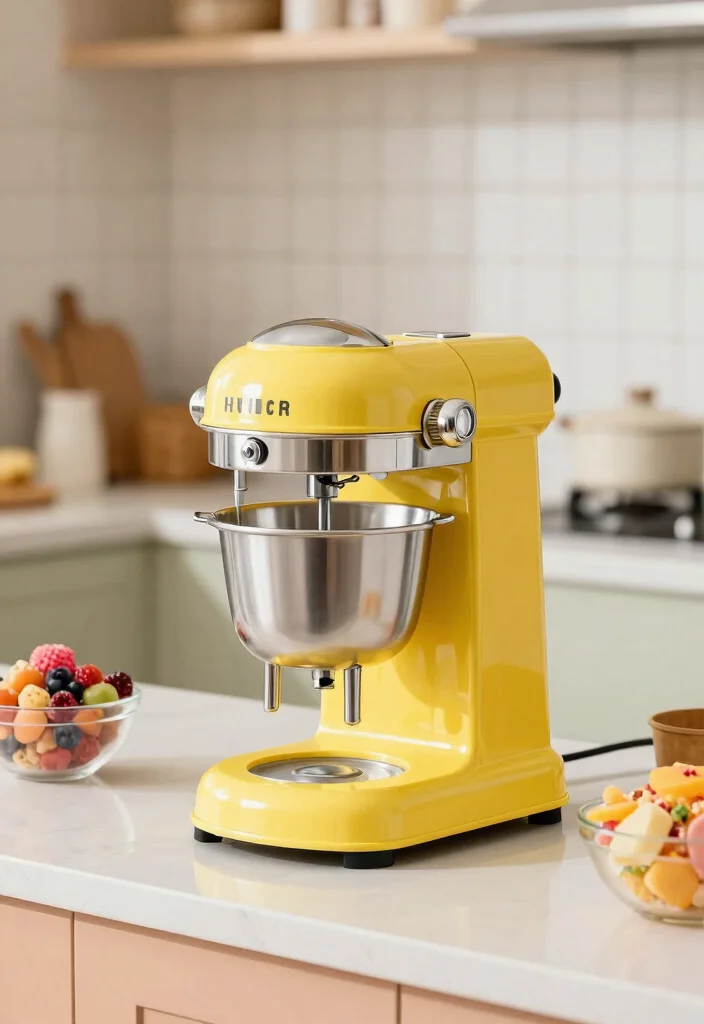 25 Vintage Kitchen Ideas That Bring Back Retro Charm 21. Retro Ice Cream Maker 0