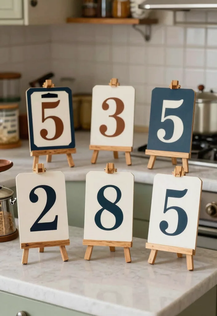 25 Vintage Kitchen Ideas That Bring Back Retro Charm 22. Vintage Table Numbers 0