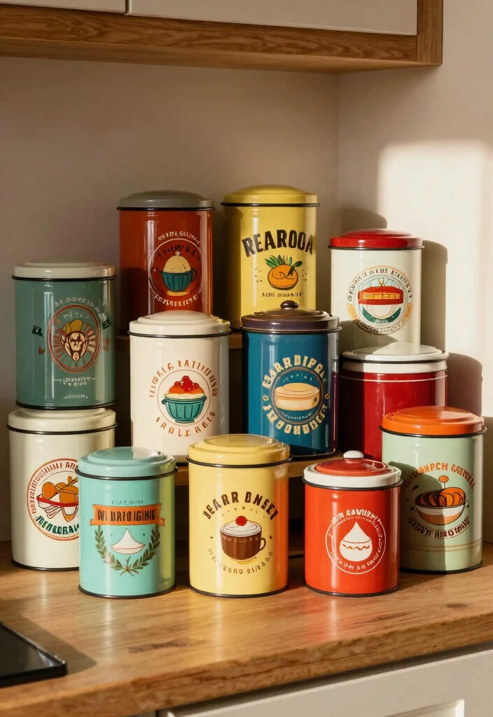 25 Vintage Kitchen Ideas That Bring Back Retro Charm 23. Retro Canisters 0