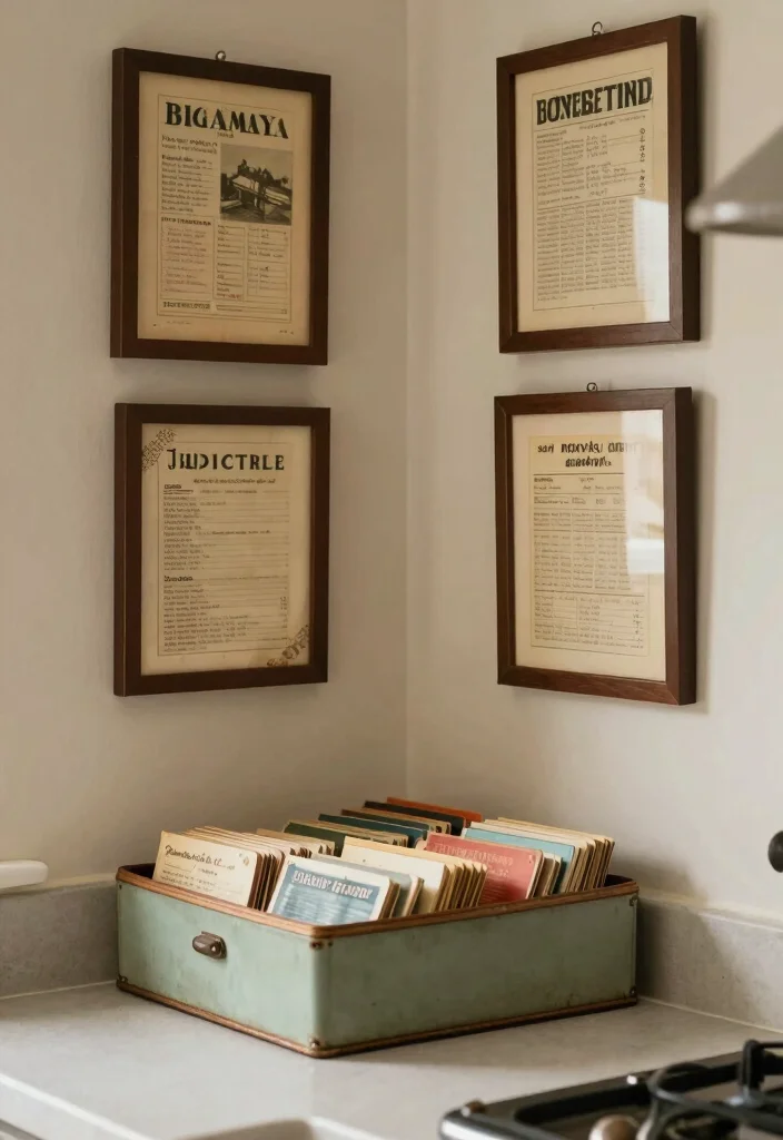 25 Vintage Kitchen Ideas That Bring Back Retro Charm 24. Nostalgic Recipe Cards 0