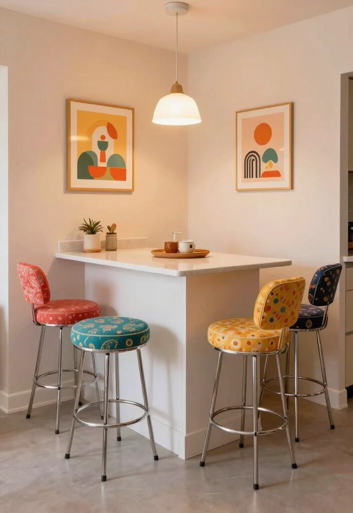 25 Vintage Kitchen Ideas That Bring Back Retro Charm 4. Vintage Bar Stools 0