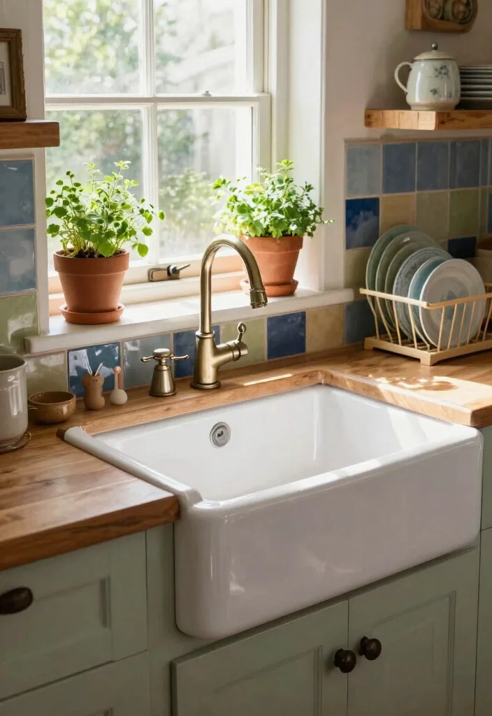 25 Vintage Kitchen Ideas That Bring Back Retro Charm 5. Farmhouse Sink 0