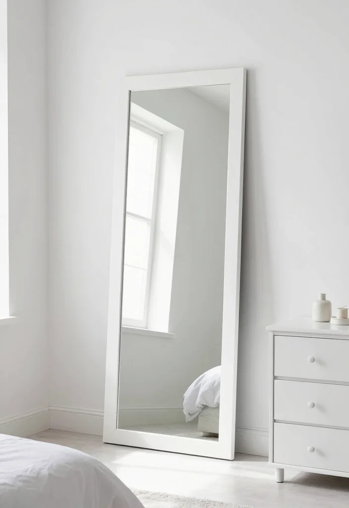 25 White Bedroom Ideas That Feel Clean and Serene 16. Using Mirrors Wisely 0