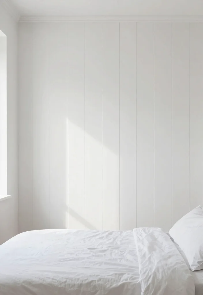 25 White Bedroom Ideas That Feel Clean and Serene 17. Creative Wall Treatments 0