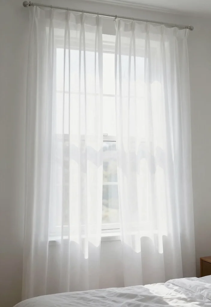 25 White Bedroom Ideas That Feel Clean and Serene 18. Inviting Window Treatments 0