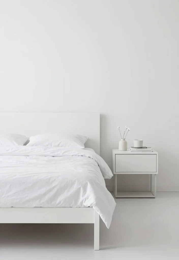 25 White Bedroom Ideas That Feel Clean and Serene 19. Declutter for Calm 0