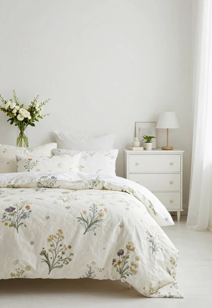 25 White Bedroom Ideas That Feel Clean and Serene 22. Seasonal Decor Updates 0