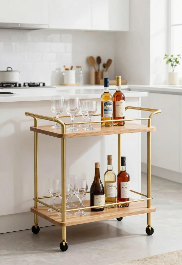 25+ White Kitchen Ideas That Feel Fresh and Modern 47 25 White Kitchen Ideas That Feel Fresh and Modern 17. Elegant Bar Carts 0