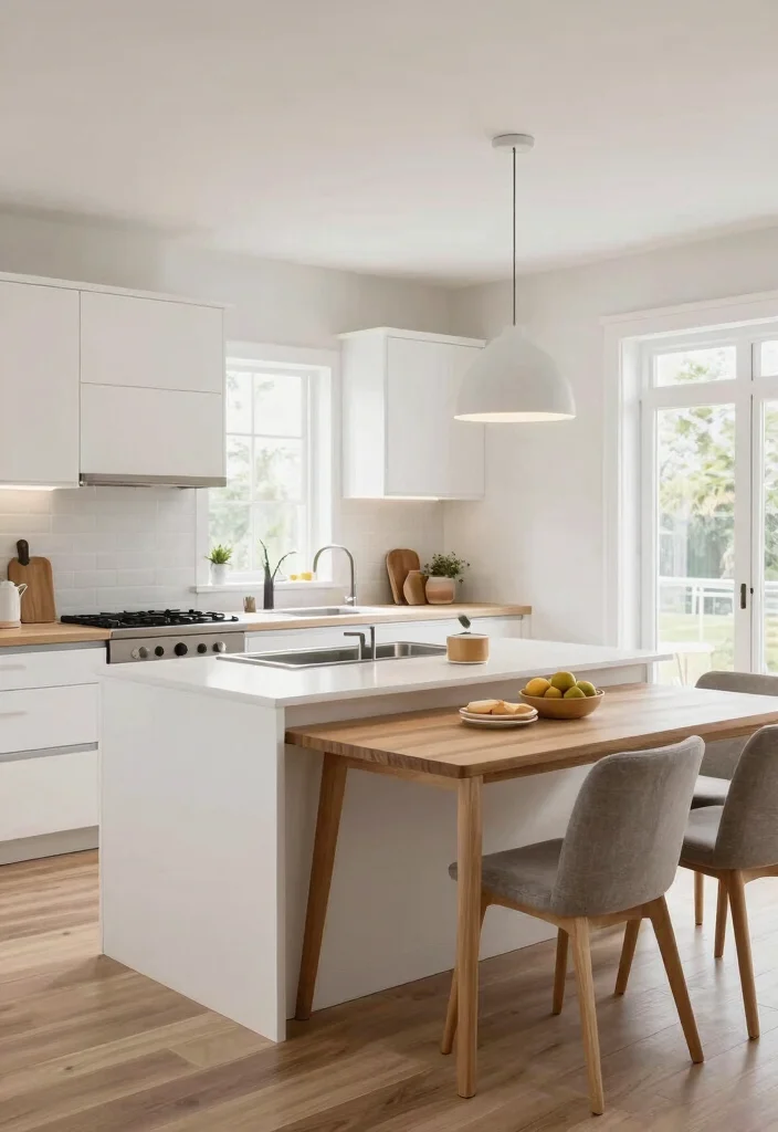 25+ White Kitchen Ideas That Feel Fresh and Modern 63 25 White Kitchen Ideas That Feel Fresh and Modern 23. Multi Functional Spaces 0