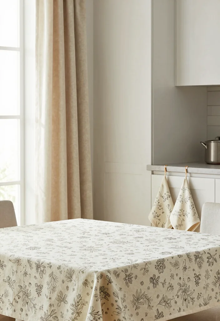 30 Beige Kitchen Ideas for a Soft and Elegant Look 57 30 Beige Kitchen Ideas for a Soft and Elegant Look 17. Soft Patterned Textiles 0