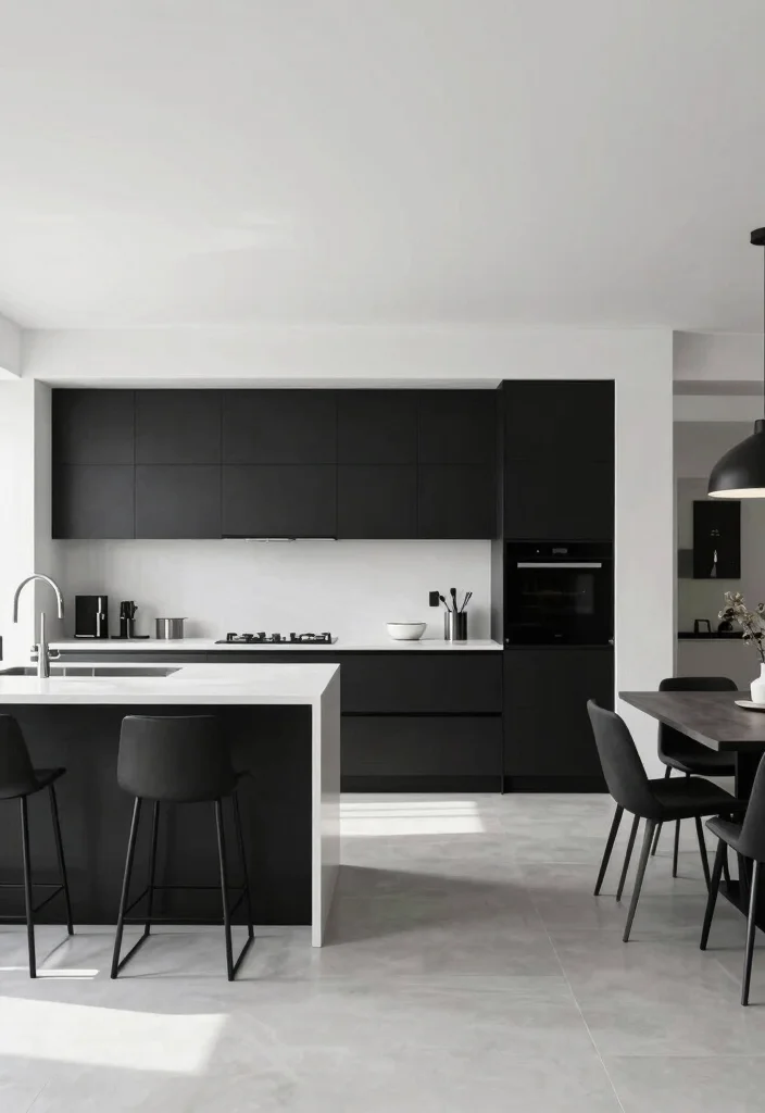 30 Black and White Kitchen Ideas for a Classic Contrast 24 30 Black and White Kitchen Ideas for a Classic Contrast 14. Open Concept Flow 0