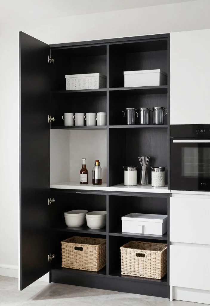 30 Black and White Kitchen Ideas for a Classic Contrast 35 30 Black and White Kitchen Ideas for a Classic Contrast 15. Stylish Storage Solutions 0