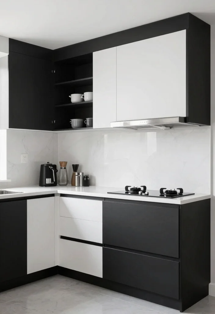 30 Black and White Kitchen Ideas for a Classic Contrast 79 30 Black and White Kitchen Ideas for a Classic Contrast 29. Creative Layouts 0
