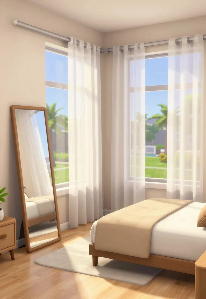 30 Bloxburg Bedroom Ideas for Minimalist Builds 5. Natural Light Emphasis 0