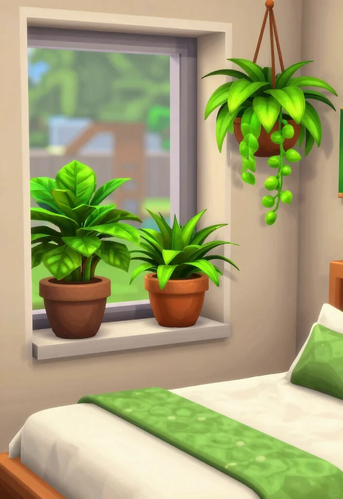 30 Bloxburg Bedroom Ideas for Minimalist Builds 7. Greenery Included 0