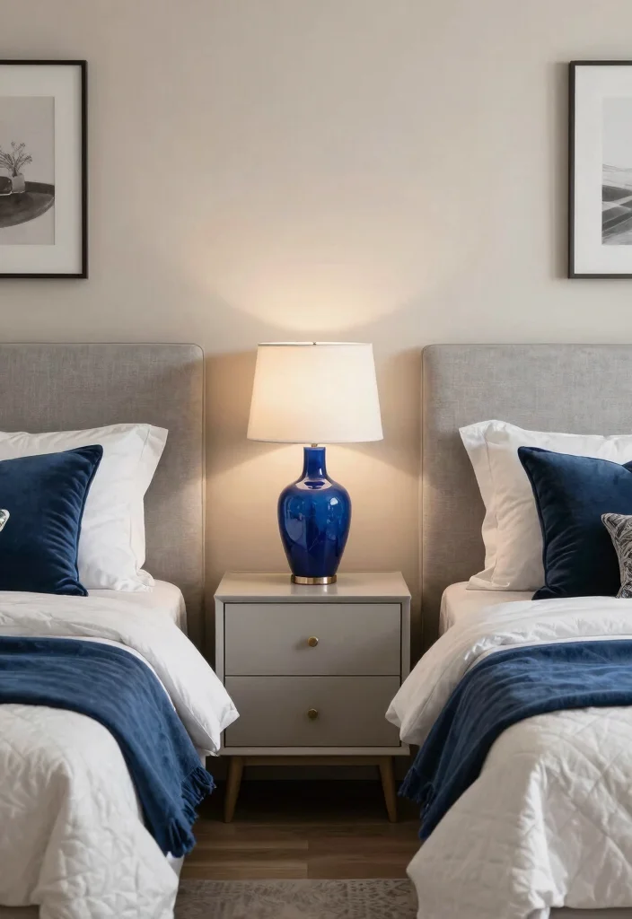 30 Blue Bedroom Ideas That Are Peaceful and Stylish 30 30 Blue Bedroom Ideas That Are Peaceful and Stylish 10. Chic Blue Accents with Neutral Base 0