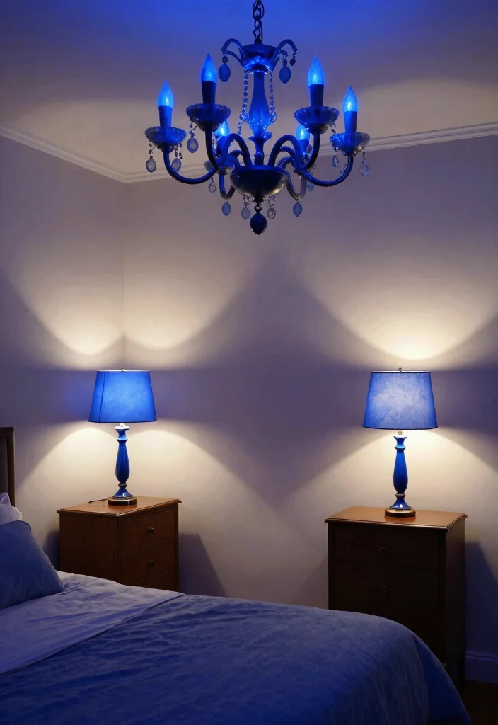 30 Blue Bedroom Ideas That Are Peaceful and Stylish 33 30 Blue Bedroom Ideas That Are Peaceful and Stylish 13. Blue Lighting Fixtures 0