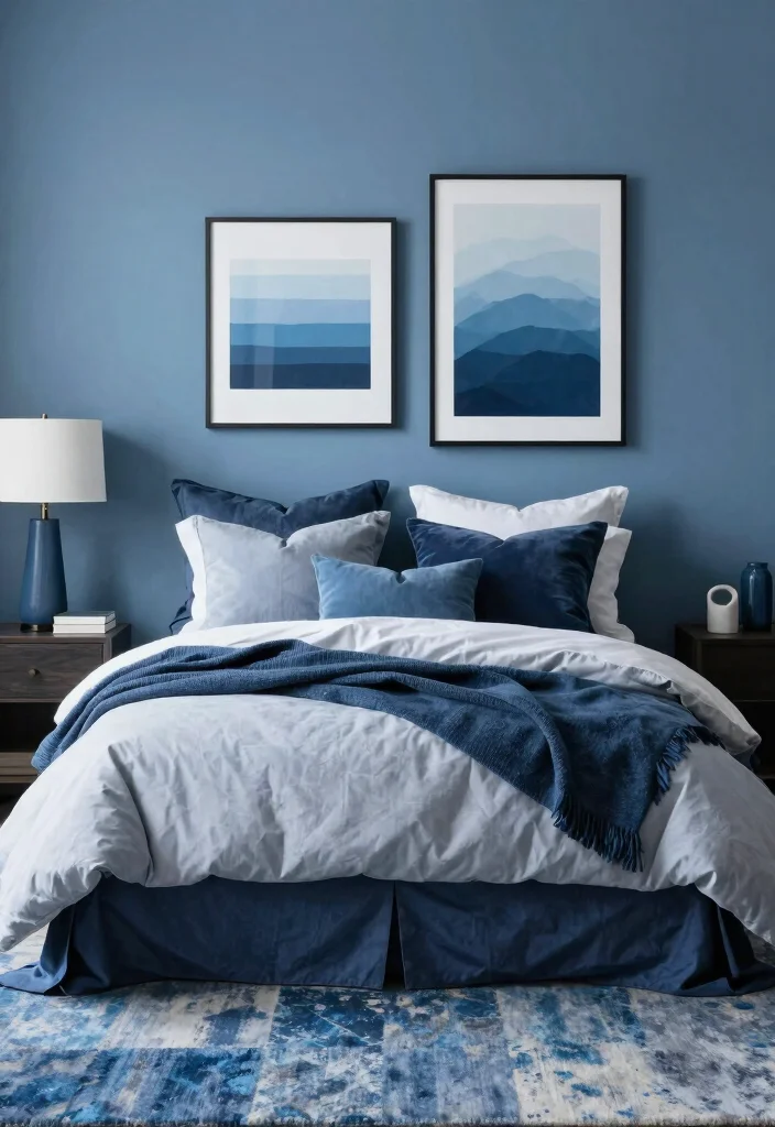 30 Blue Bedroom Ideas That Are Peaceful and Stylish 50 30 Blue Bedroom Ideas That Are Peaceful and Stylish 20. Layering Shades for Depth 0