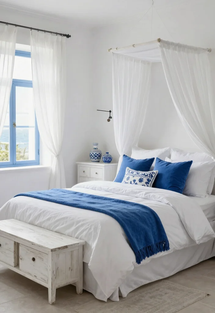 30 Blue Bedroom Ideas That Are Peaceful and Stylish 53 30 Blue Bedroom Ideas That Are Peaceful and Stylish 23. Blue and White Mediterranean Style 0