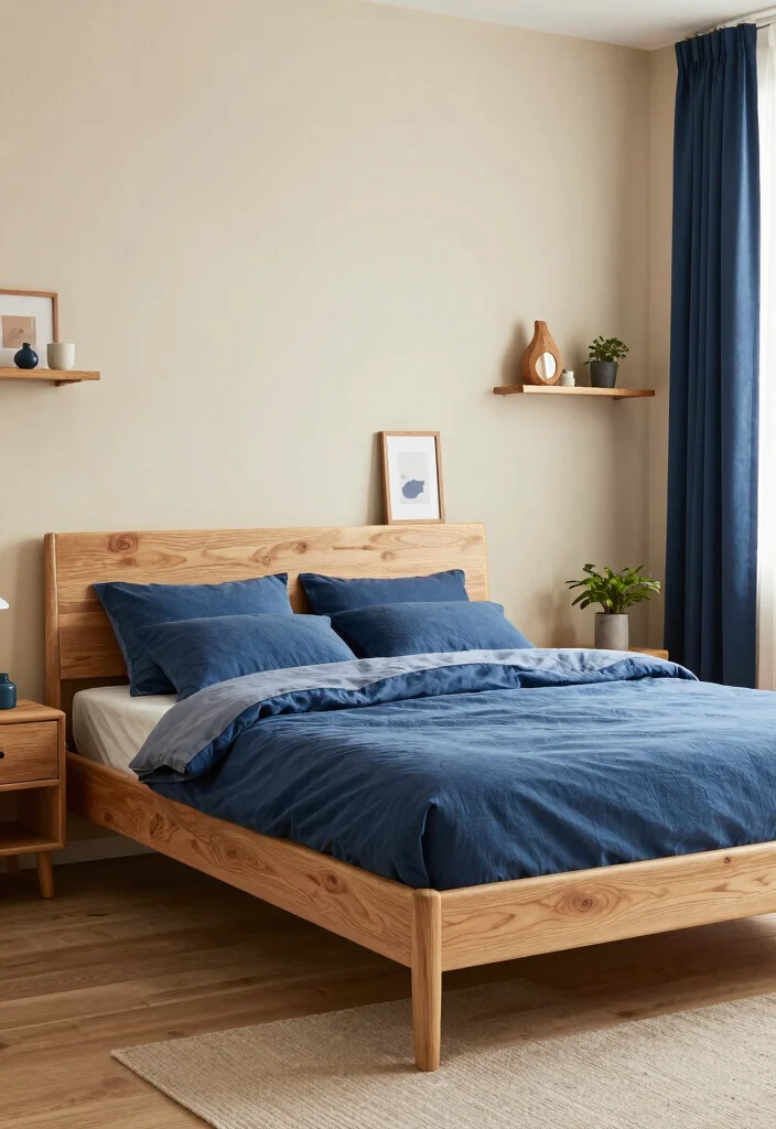 30 Blue Bedroom Ideas That Are Peaceful and Stylish 77 30 Blue Bedroom Ideas That Are Peaceful and Stylish 27. Blue with Natural Wood Elements 0