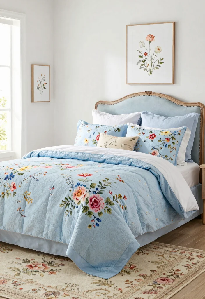 30 Blue Bedroom Ideas That Are Peaceful and Stylish 3 30 Blue Bedroom Ideas That Are Peaceful and Stylish 3. Soft Pastels with Floral Accents 0