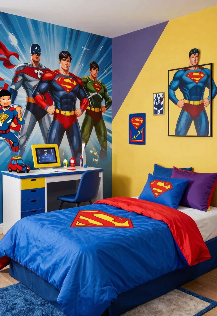 30 Boys Bedroom Ideas That Are Cool and Functional 14. Superhero Headquarters Power Up Your Space 0